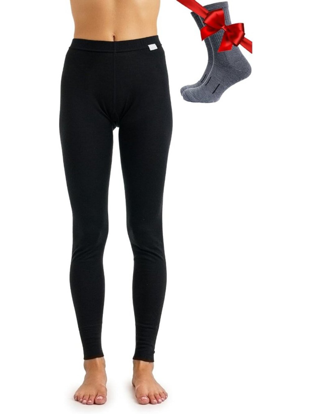 Cozy 100% Merino Wool Thermal Leggings for Women - Base Layer Pants, Winter